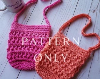 Crochet PATTERN ONLY, crochet child purse pattern, child sized purse pattern. Chloe kid purse pattern.