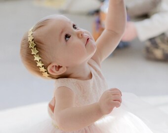 First Birthday Headband, Twinkle Twinkle Little Star Party, Gold First Birthday, Star Headband, Baby Headband, Gold Star Headband, Girls