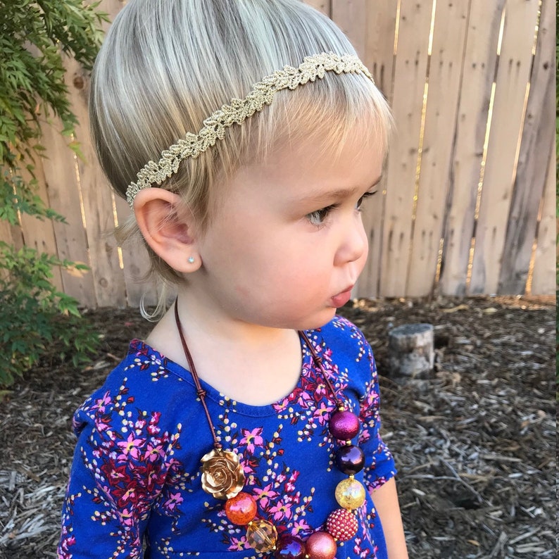 Flower Girl Headband Gold Baby Headband Baby Girl Headband Toddler Headbands Baby Headband Flower Girl Hair Accessories