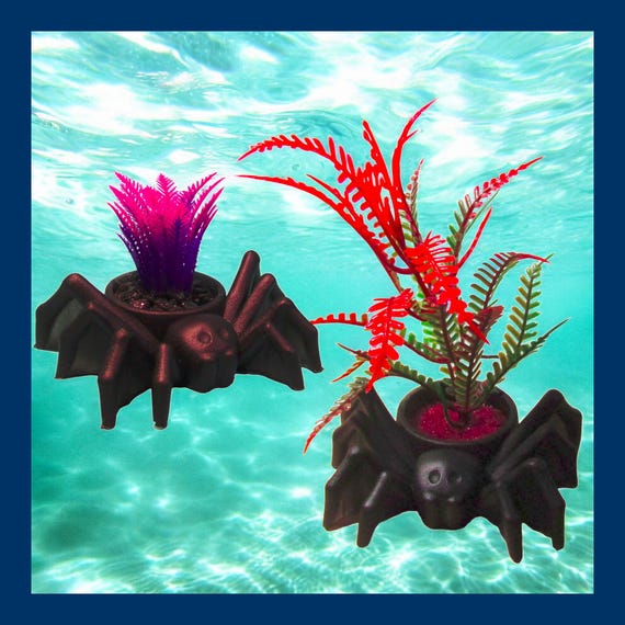 Black Widow Spider Aquarium Decoration With Artificial Plant. Choice of  Plant Style. Creepy Halloween Fish Tank Ornament. - Etsy