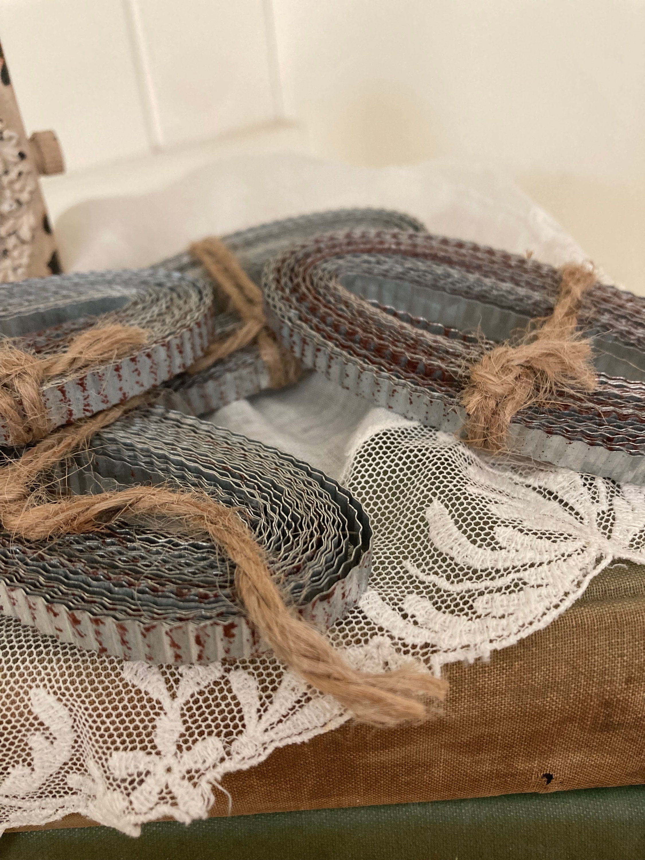 Small Galvanized Corrugated Metal Ribbon - Etsy