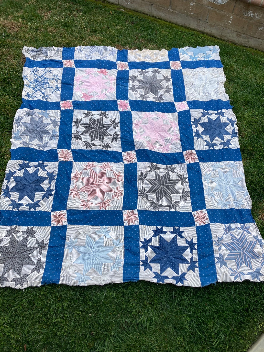 Vintage Cutter Quilt Top Etsy