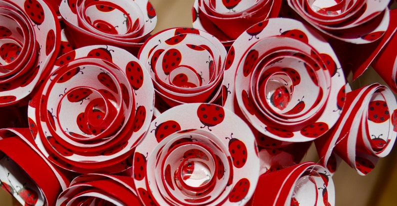 Paper Heart Wreath Heart Red and White Paper Wreath Ladybug Heart Wreath
