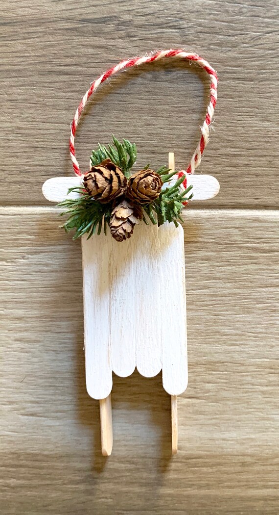 Popsicle Stick Sled Ornament