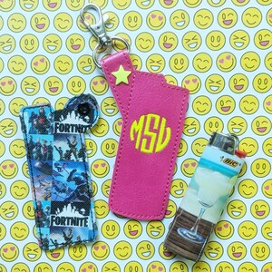 DIGITAL FILE Lighter Holder Snap Tab & Eyelet Embroidery Design for Key Fob