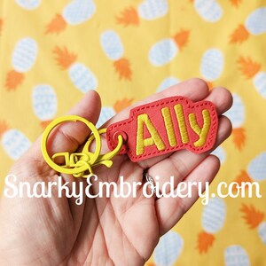 DIGITALE DATEI Ally Snap Tab & Öse Embroidery Design für Schlüsselanhänger