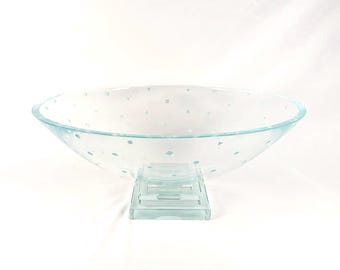 Large Postmodern Art Glass Bowl by Stephen Schlanser