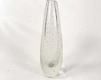 Mid Century Finnish Crystal Vase by Mikko Helander for Humppila