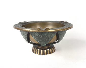 Brutalist Bronze Ashtray Maurice Ascalon Attributed
