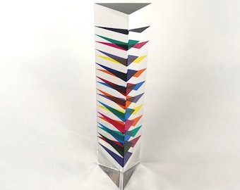Acrylic Tower Sculpture by Vasa Mihich