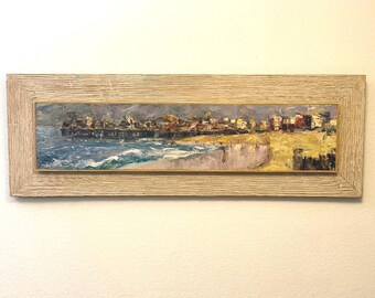 Ron Blumberg Oil on Panel Abstract Painting titled “Ocean Park Pier”
