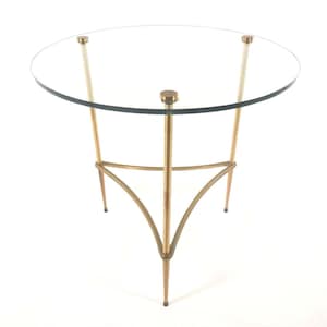 Mid Century Gio Ponti Style Solid Brass Side Table