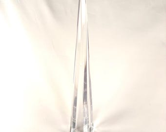 Mid Century Lucite Obelisk Sculpture by Herb Ritts for Astrolite