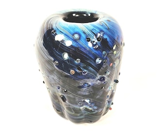 Blue Art Glass Vase