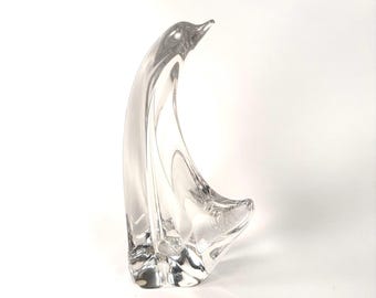 Crystal Art Glass Dolphin Sculpture by Mario Brogi