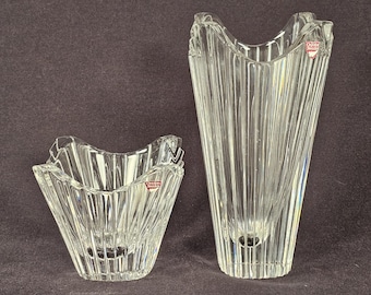 Orrefors Crystal Vase and Candy Dish Set by Jan Johansson