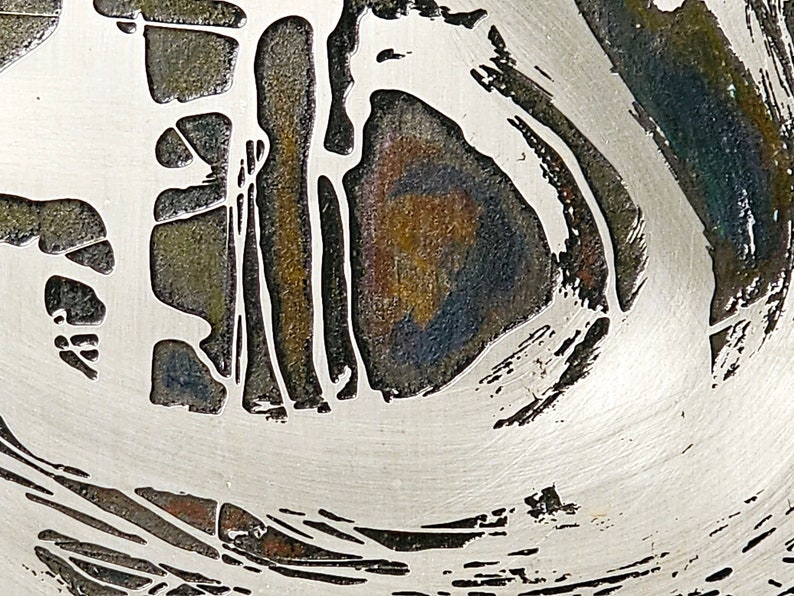 Mid Century Modern Abstract Etched Metal Art Panels by Bernhard Rohne Etsy