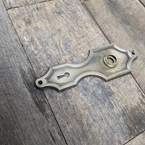 Vintage Art Deco Brass Door Latch Plate 02