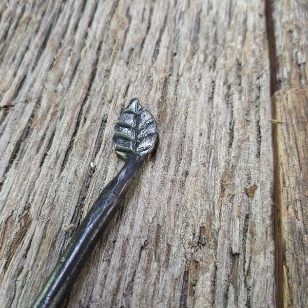Forged Leaf Hair Stick, Hair Pin