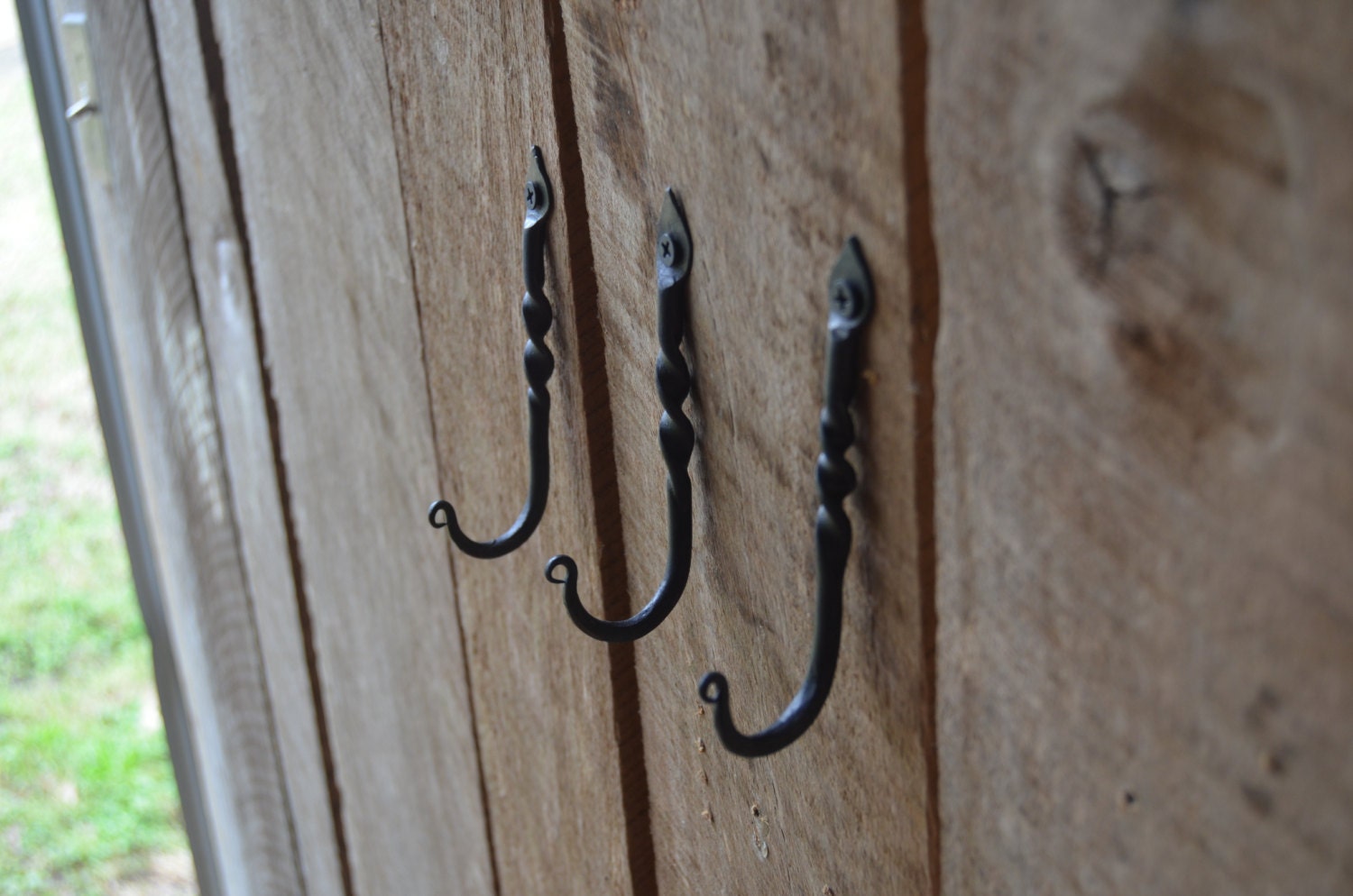 Small Wrought Iron Wall Hook set of 3 Etsy