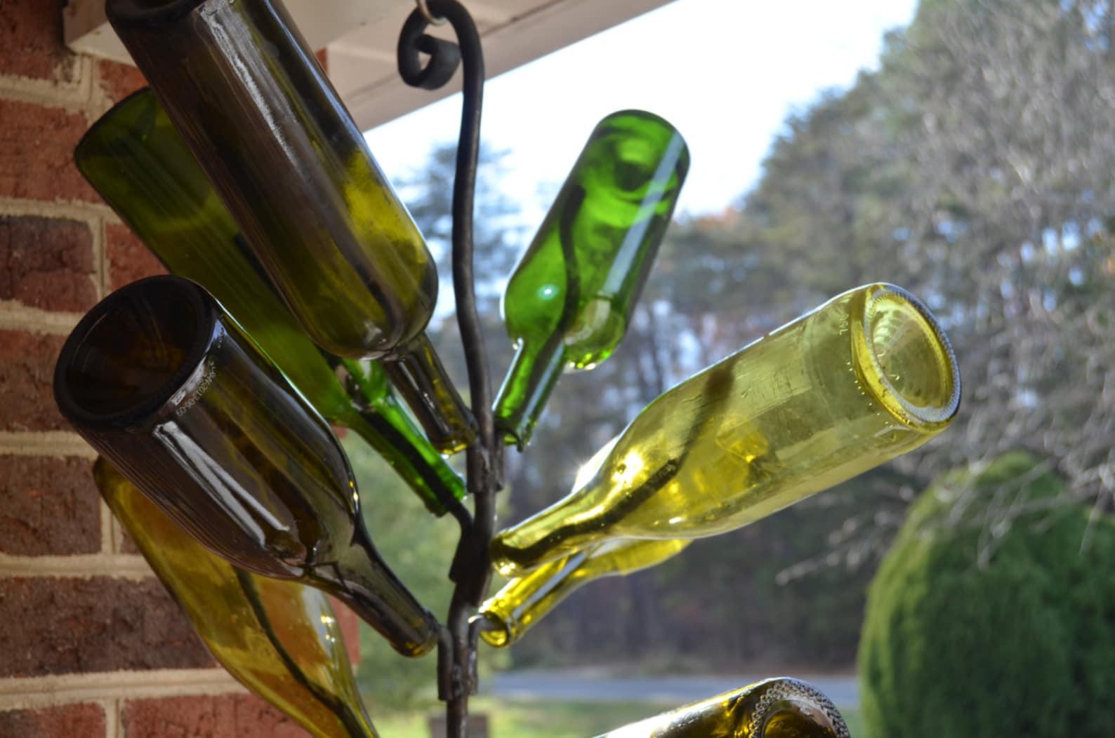 Hanging Bottle Tree Wrought Iron Etsy