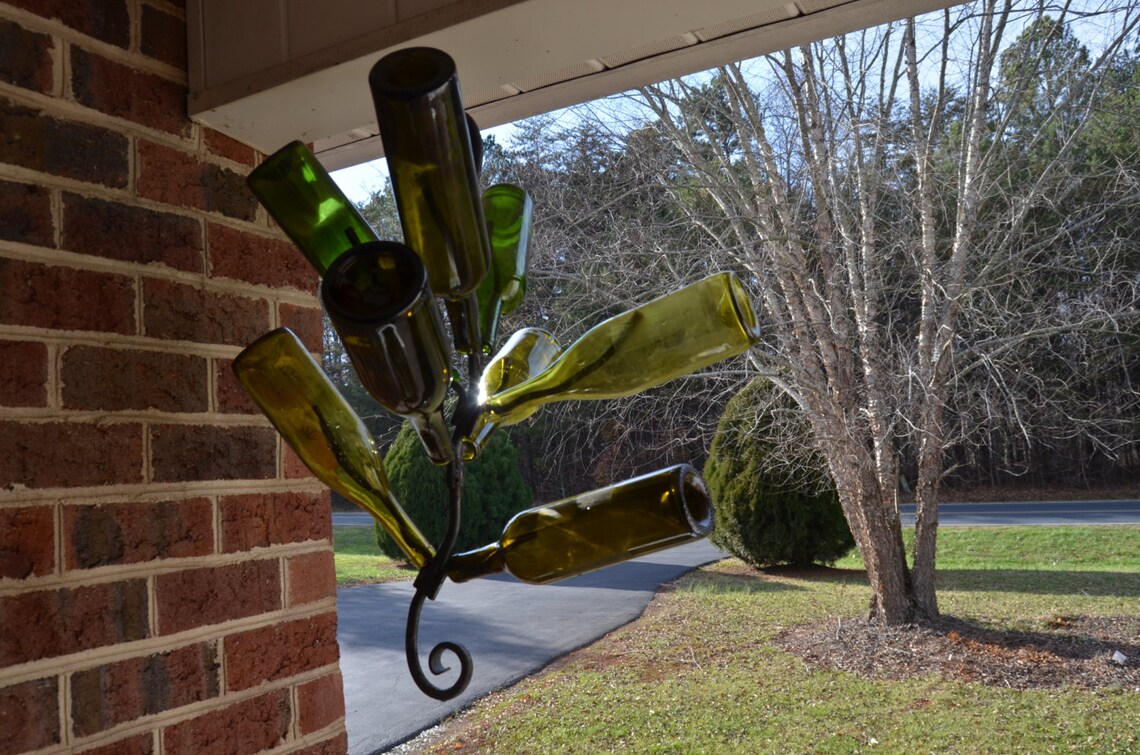 Hanging Bottle Tree Wrought Iron Etsy