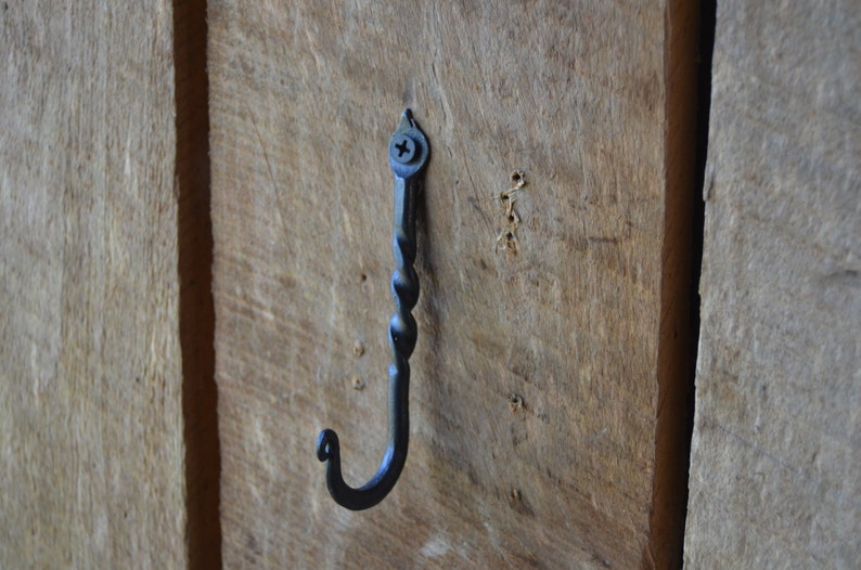 Small Wrought Iron Wall Hook set of 3 Etsy