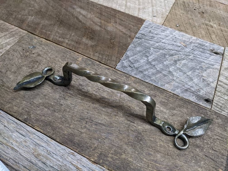 Gate/door Pull W/ Leaves Wrought Iron Etsy