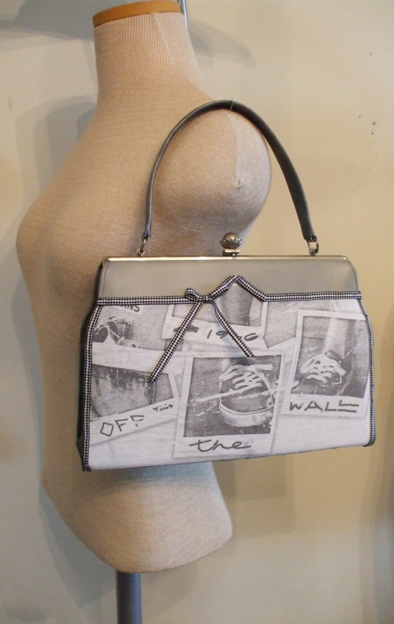 UPCYCLED "Vans Skate" tshirt & VINTAGE 60s purse