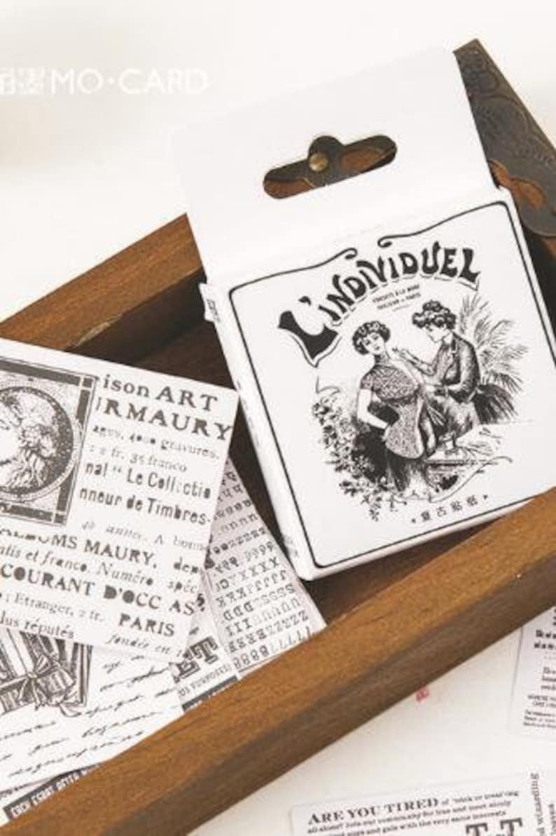 Vintage Print Stickers or Scrapbooking for Journaling Planners