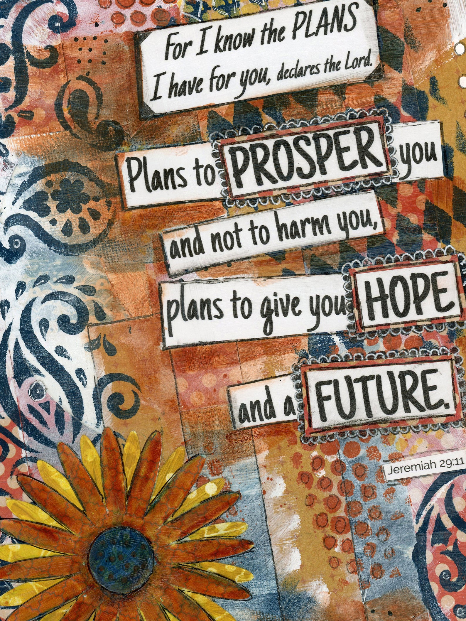 Plans to Prosper You Mixed Media Art Faith Quote Jeremiah Etsy