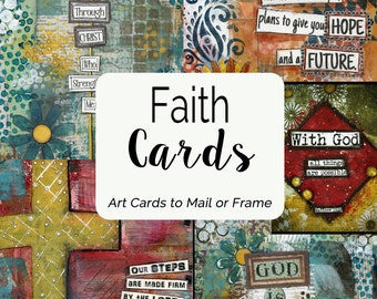 Encouragement Mixed Media Cards to Mail or Frame Etsy