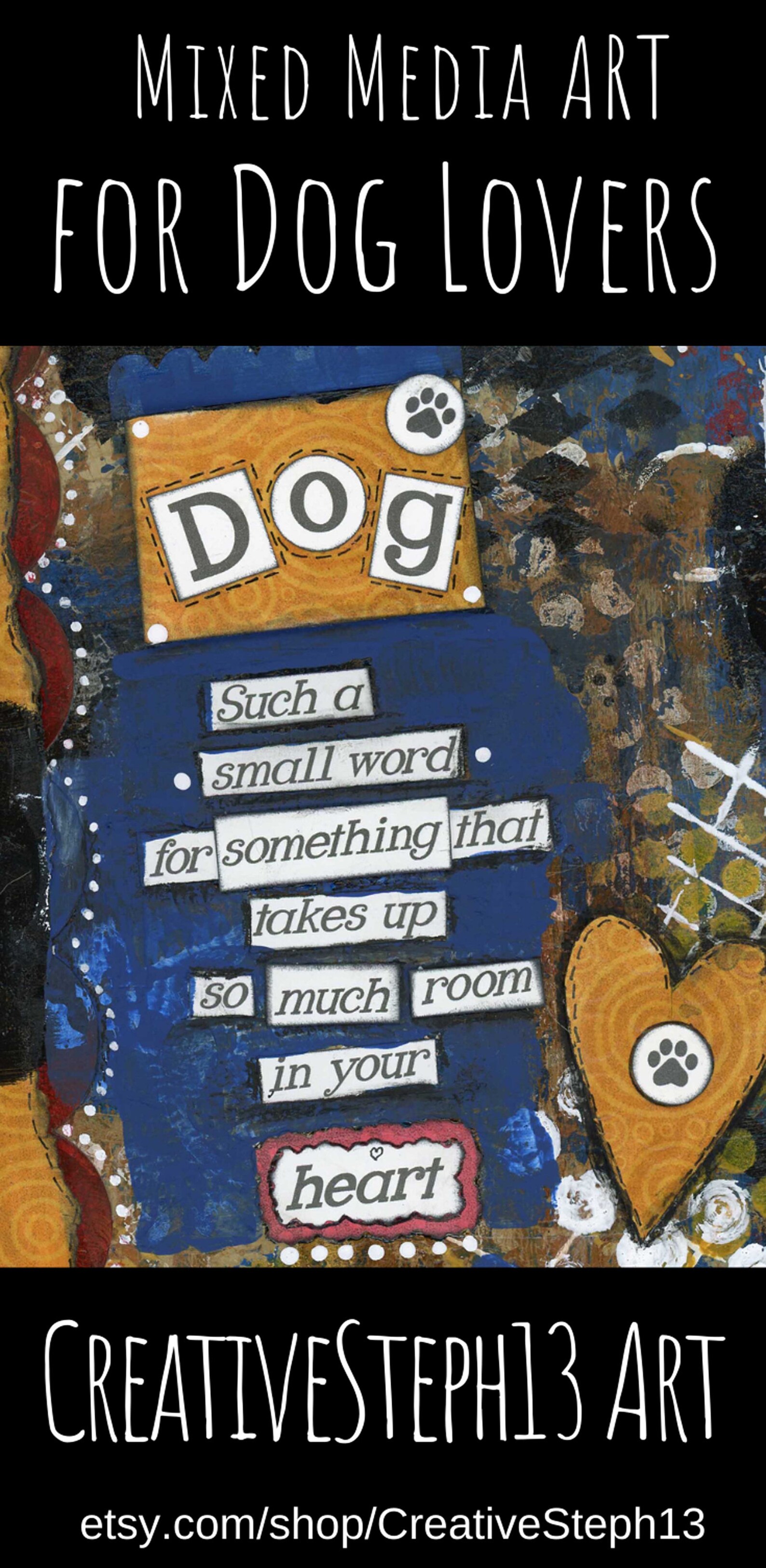 Dog is Such a Small Word Mixed Media Art Dog Quote Dog Etsy