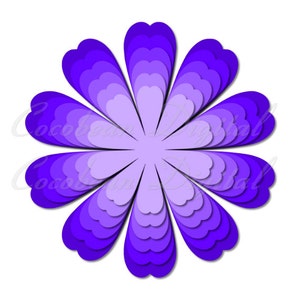 Download Floral Lotus Flower Layered Nested 3dsvgdxf Digital Cutting Etsy