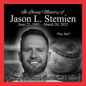 12x12 Personalized Memorial Stone Custom black Granite Personalized Grave Marker Garden Stone, baseball,