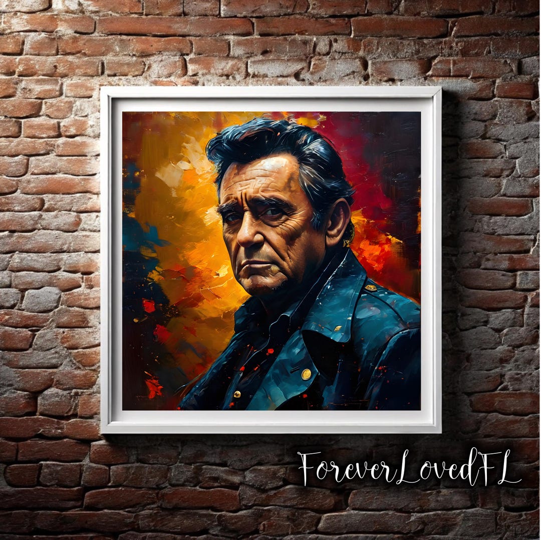 Painting Digital Download Print Wall Art Decor, Johnny Cash - Etsy
