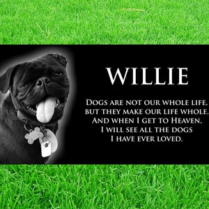 Customized Pet & Human Memorial Stone: Engraved Granite Marker for Garden or Grave (6x12 inches)