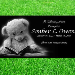 Personalized Engraved Granite Memorial Marker: Pet, Human, Baby, Garden - 6x12 Inch Temporary Grave Stone