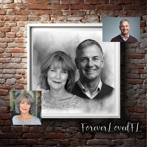 Portrait de famille personnalisé : ajoutez un être cher à la photo - cadeau commémoratif pour un parent décédé, cadeau pour lui
