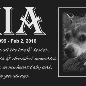 Custom Engraved Pet & Human Memorial Stone: Granite Marker for Garden, Grave, or Tree Planting