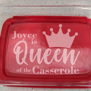 Personalized Laser-Engraved Pyrex Glass Bakeware Dish 9x13 - Wedding, Housewarming, Kitchen Gift
