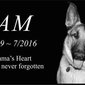 Custom Engraved Pet & Human Memorial Stone | 6x12 Granite Marker for Garden or Grave