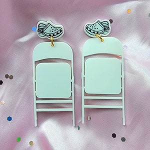 Acrylic Folding Chair Earrings, Battle Of Montgomery, Riverfront Brawl, Acrylic Earrings, Statement Earrings, Montgomery Brawl Jewelry, FAFO