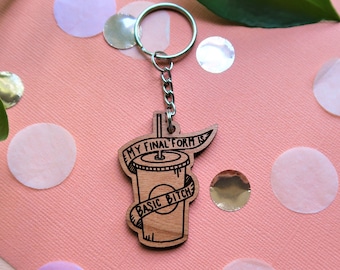 Basic Bitch Keychain, Engraved Keychain, Original Design, Coffee Lovers, Tumbler cup