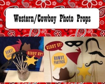 Western/Cowboy Photo Booth Props