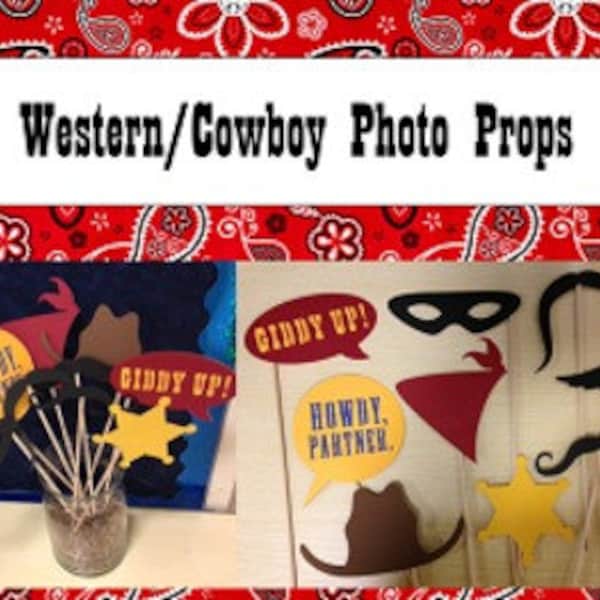 Western/Cowboy Photo Booth Props