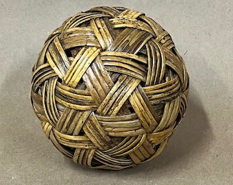 Decorative rattan woven ball/natural decor/wicker decorations/4" round wicker ball/bowl filler/basket weave/farmhouse decor