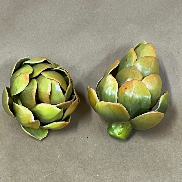 Set of 2 artificial artichokes for bowl filler/centerpiece/kitchen decor/floral supplies/faux vegetables/garden decor/summer decor