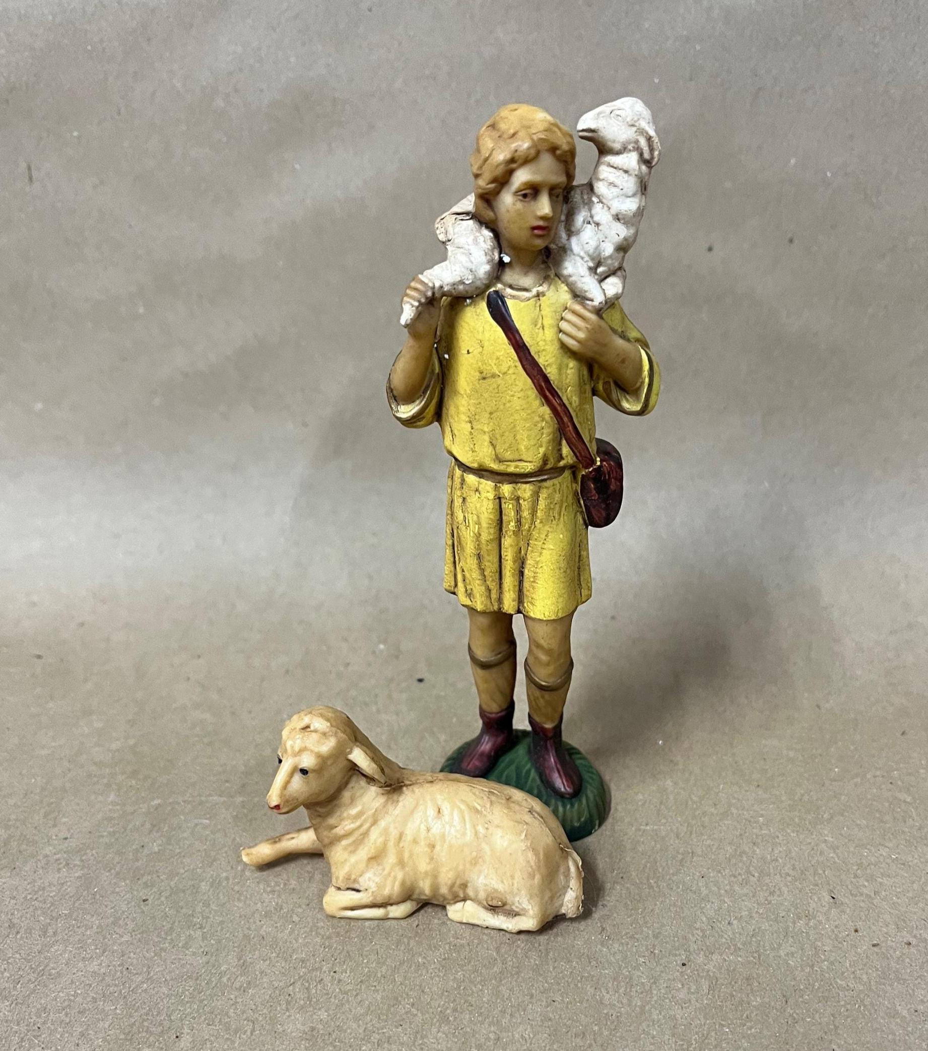 Vintage Nativity Shepherd With Lamb on Shoulders/vintage Lamb for