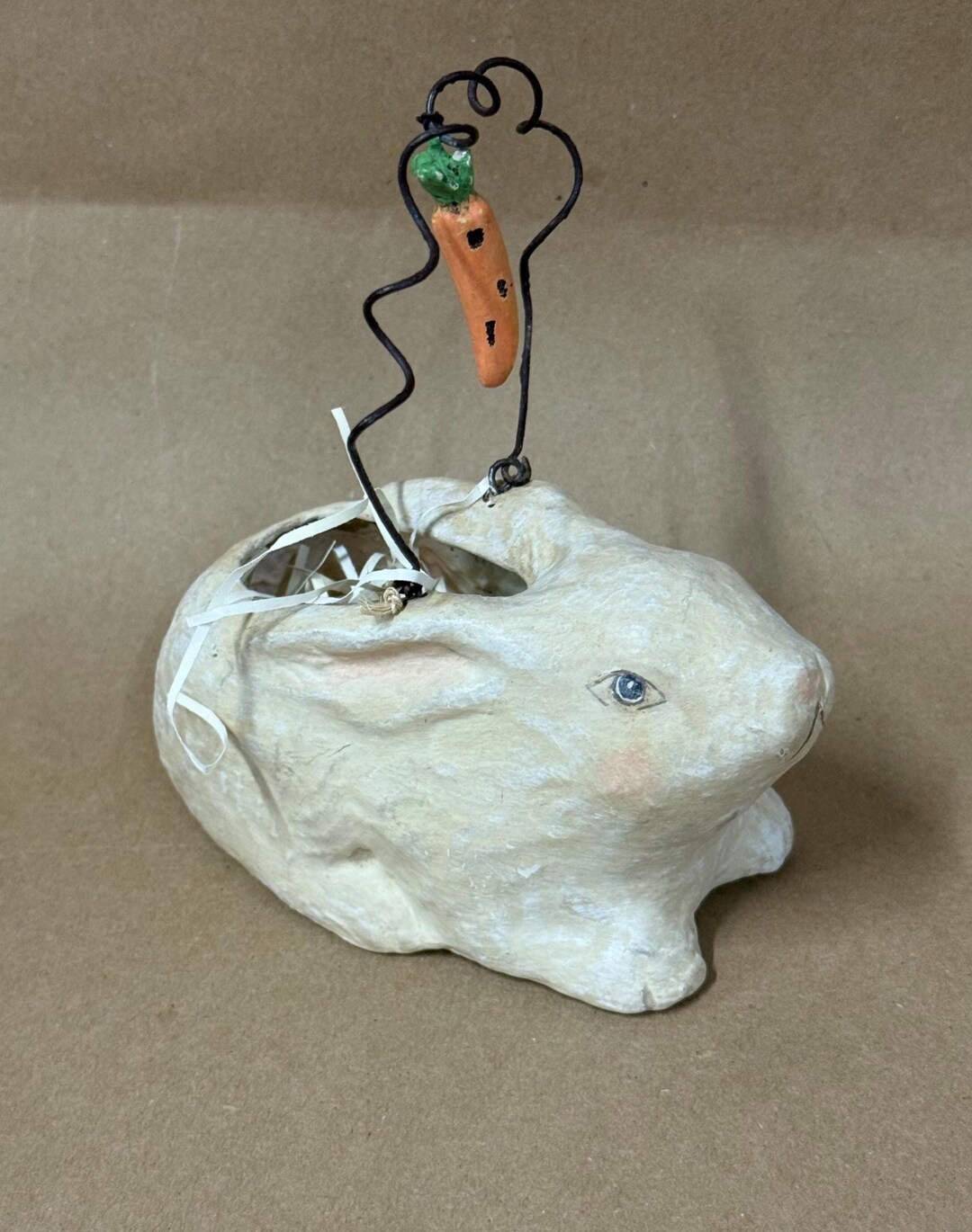 Bethany Lowe Collectible Rabbit/paper Mache Rabbit Basket/paper Easter ...